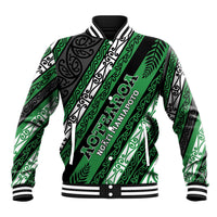 Personalised Aotearoa Ngati Maniapoto Baseball Jacket New Zealand Maori Tribal Fern Pattern