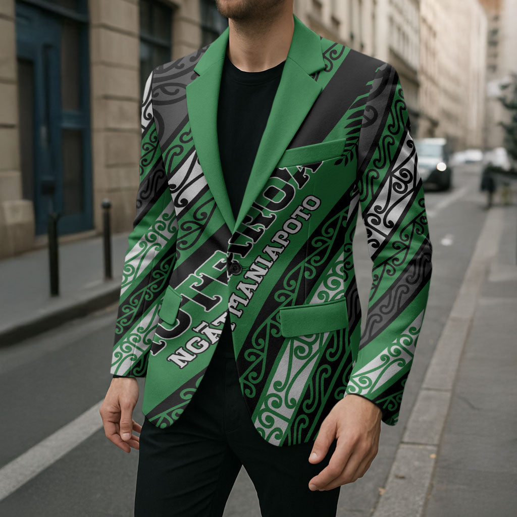 Personalised Aotearoa Ngati Maniapoto Blazer New Zealand Maori Tribal Fern Pattern
