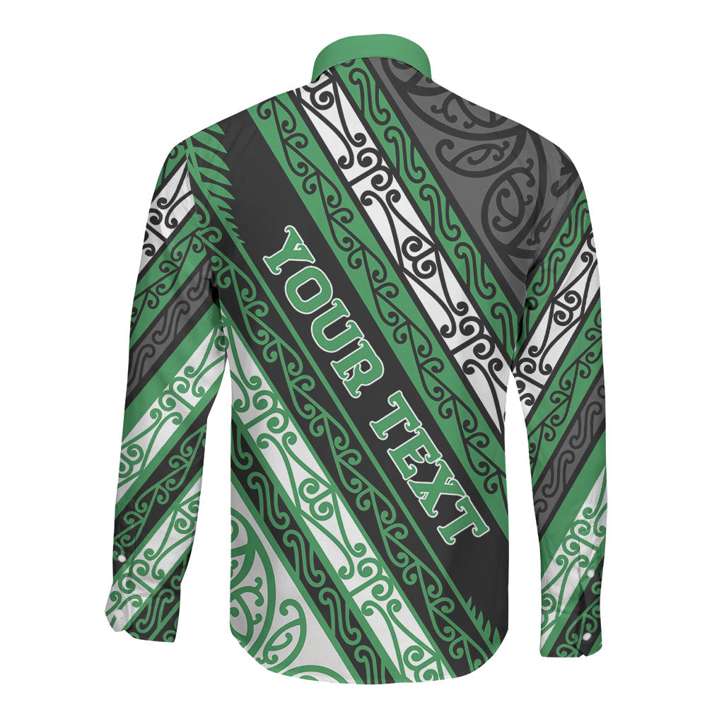 Personalised Aotearoa Ngati Maniapoto Long Sleeve Button Shirt New Zealand Maori Tribal Fern Pattern