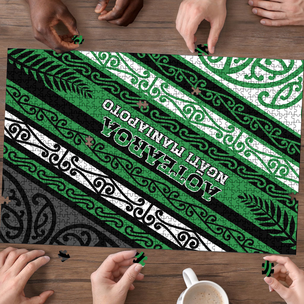 Aotearoa Ngati Maniapoto Puzzle New Zealand Maori Tribal Fern Pattern
