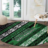 Aotearoa Ngati Maniapoto Round Carpet New Zealand Maori Tribal Fern Pattern