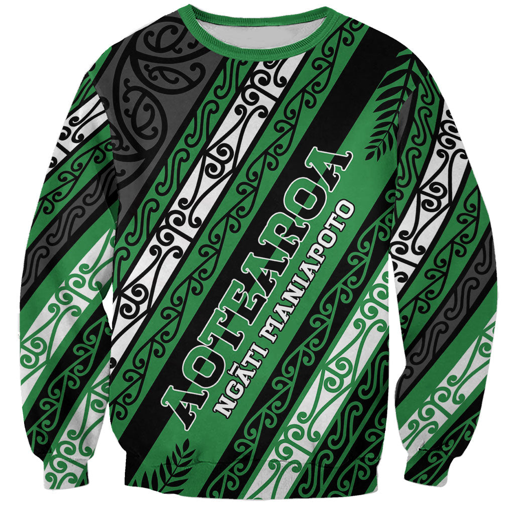 Personalised Aotearoa Ngati Maniapoto Sweatshirt New Zealand Maori Tribal Fern Pattern DT05 Unisex Green - Polynesian Pride
