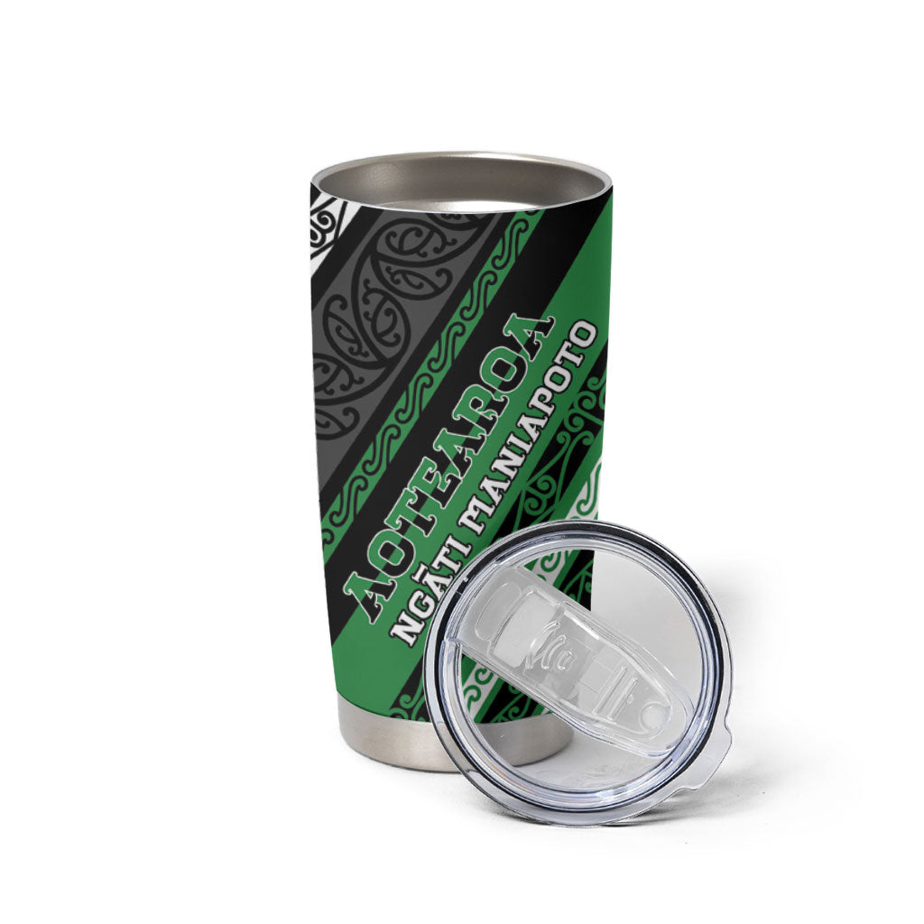 Personalised Aotearoa Ngati Maniapoto Tumbler Cup New Zealand Maori Tribal Fern Pattern
