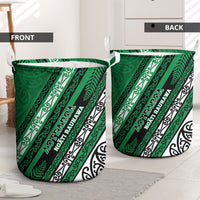 Aotearoa Ngati Raukawa Laundry Basket New Zealand Maori Tribal Fern Pattern