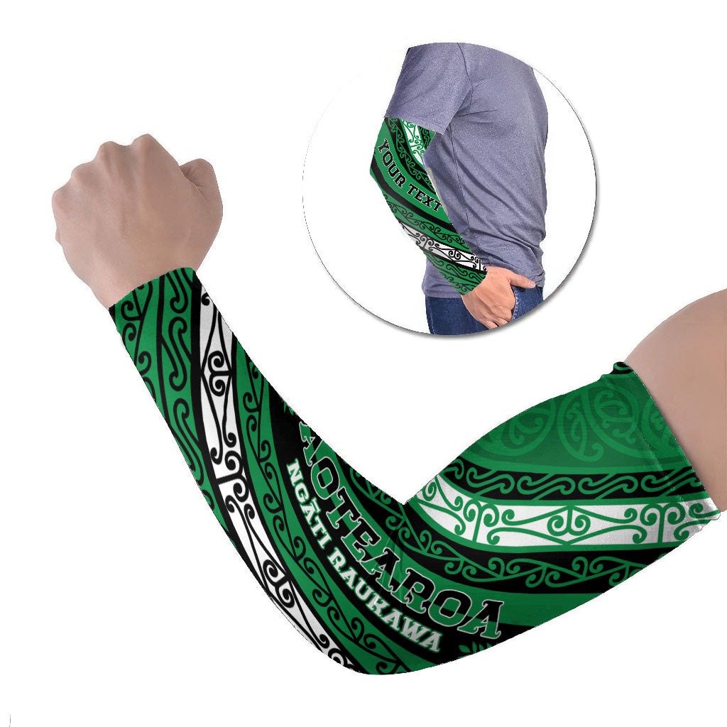 Personalised Aotearoa Ngati Raukawa Arm Sleeves New Zealand Maori Tribal Fern Pattern