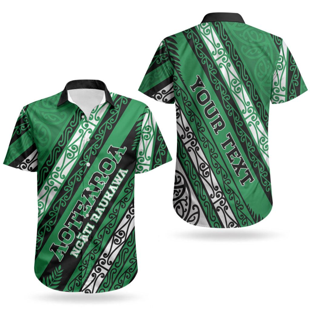 Personalised Aotearoa Ngati Raukawa Couples Matching Off Shoulder Maxi Dress and Hawaiian Shirt New Zealand Maori Tribal Fern Pattern