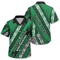 Personalised Aotearoa Ngati Raukawa Family Matching Short Sleeve Bodycon Dress and Hawaiian Shirt New Zealand Maori Tribal Fern Pattern