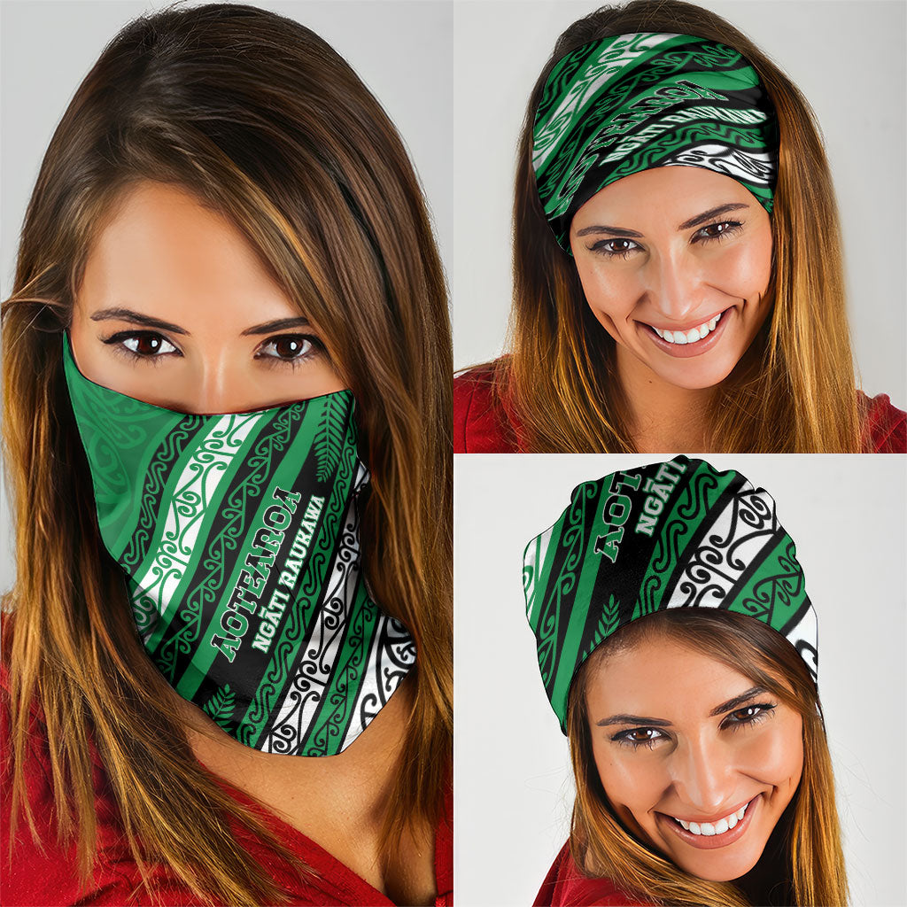 Aotearoa Ngati Raukawa Neck Gaiter New Zealand Maori Tribal Fern Pattern