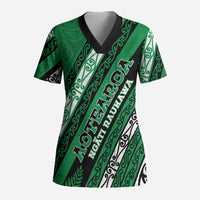 Personalised Aotearoa Ngati Raukawa Scrub Top New Zealand Maori Tribal Fern Pattern