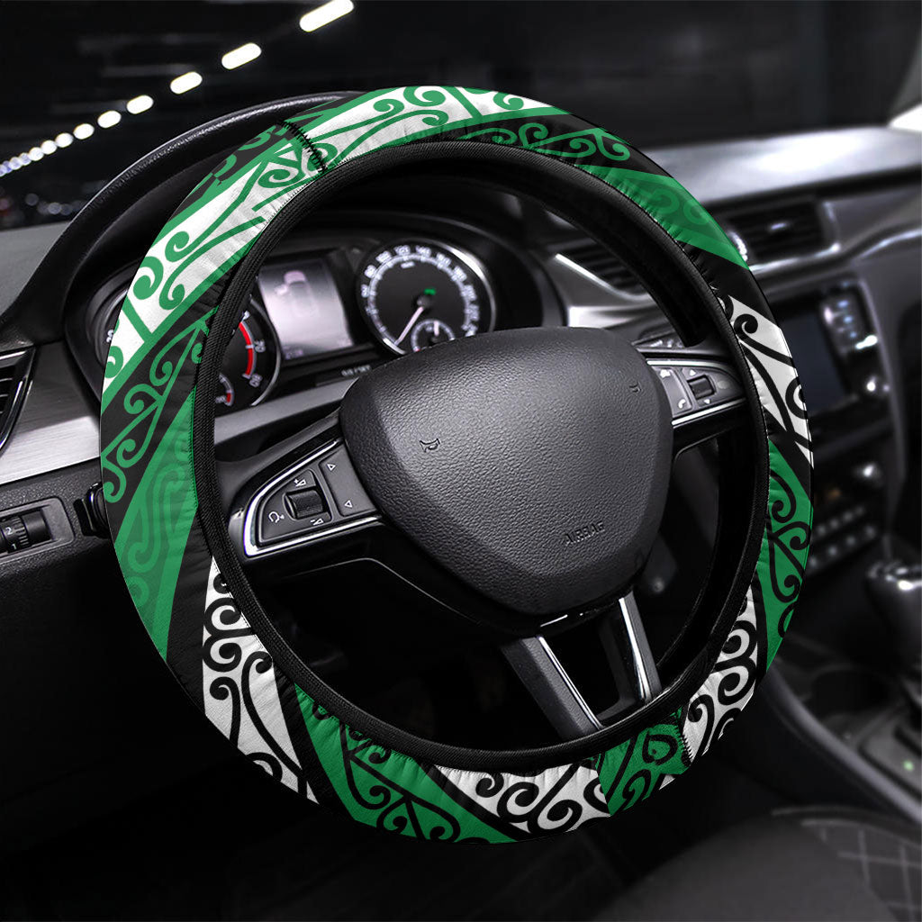 Aotearoa Ngati Raukawa Steering Wheel Cover New Zealand Maori Tribal Fern Pattern