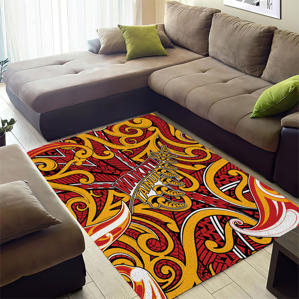 Aotearoa Waikato Tainui Area Rug Maori Tribal Pattern Koru Motif