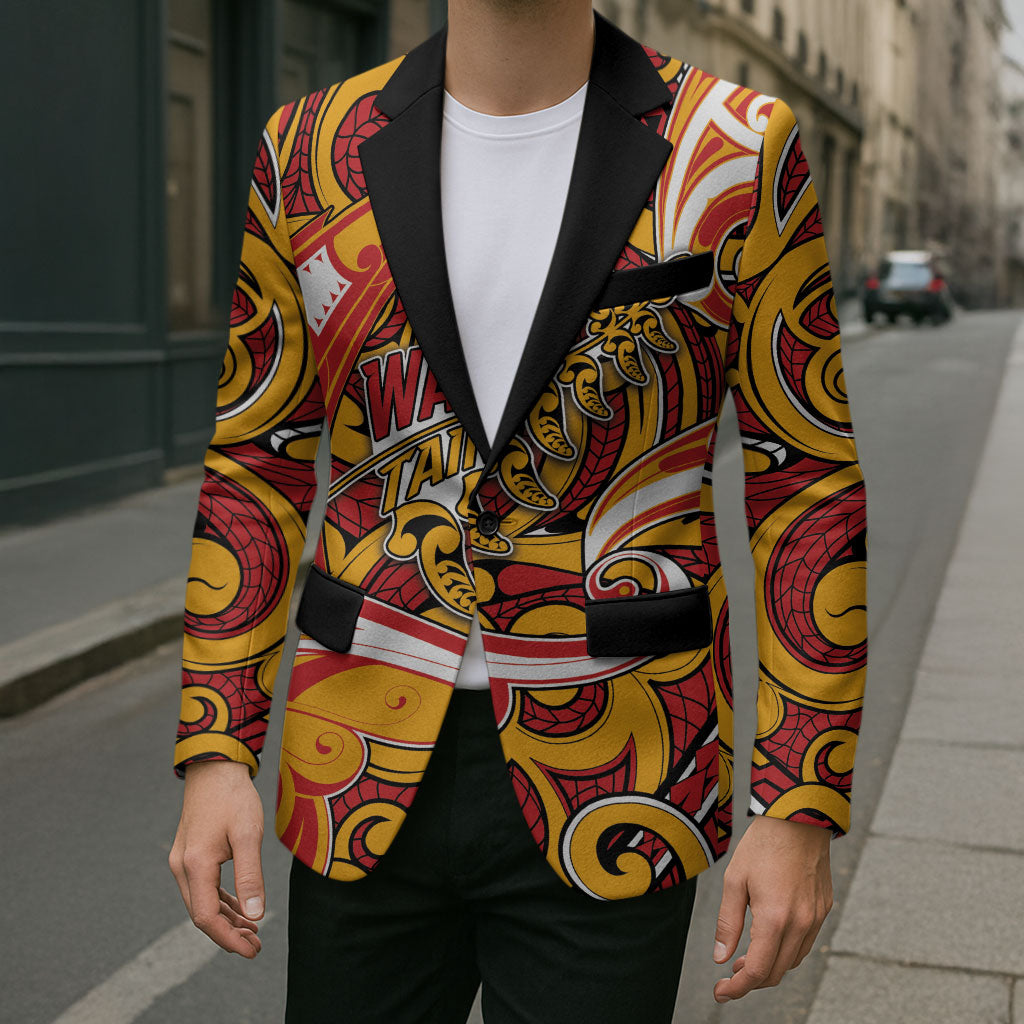 Custom Aotearoa Waikato Tainui Blazer Maori Tribal Pattern Koru Motif