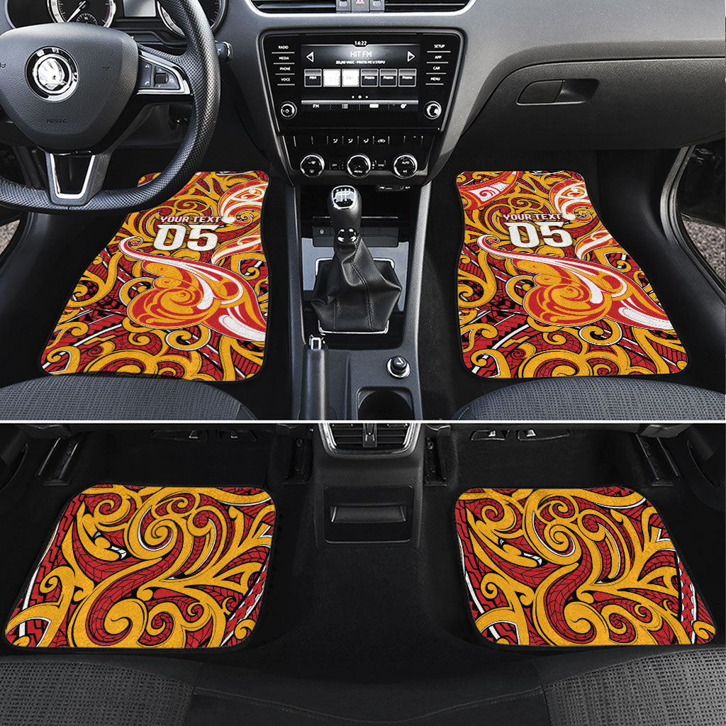 Custom Aotearoa Waikato Tainui Car Mats Maori Tribal Pattern Koru Motif DT05 Set 4pcs Yellow - Polynesian Pride