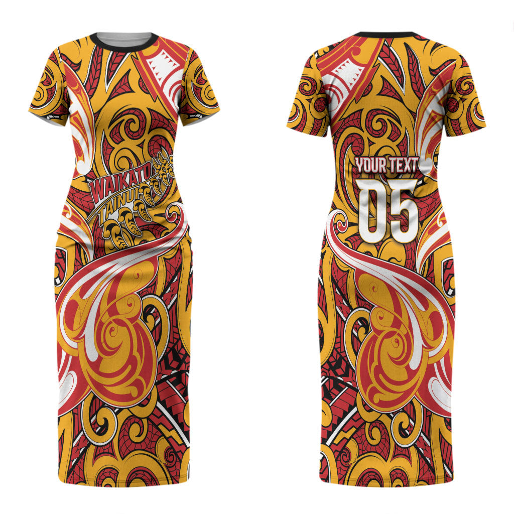Custom Aotearoa Waikato Tainui Couples Matching Short Sleeve Bodycon Dress and Hawaiian Shirt Maori Tribal Pattern Koru Motif