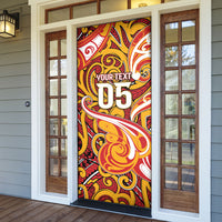 Custom Aotearoa Waikato Tainui Door Cover Maori Tribal Pattern Koru Motif
