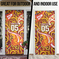 Custom Aotearoa Waikato Tainui Door Cover Maori Tribal Pattern Koru Motif