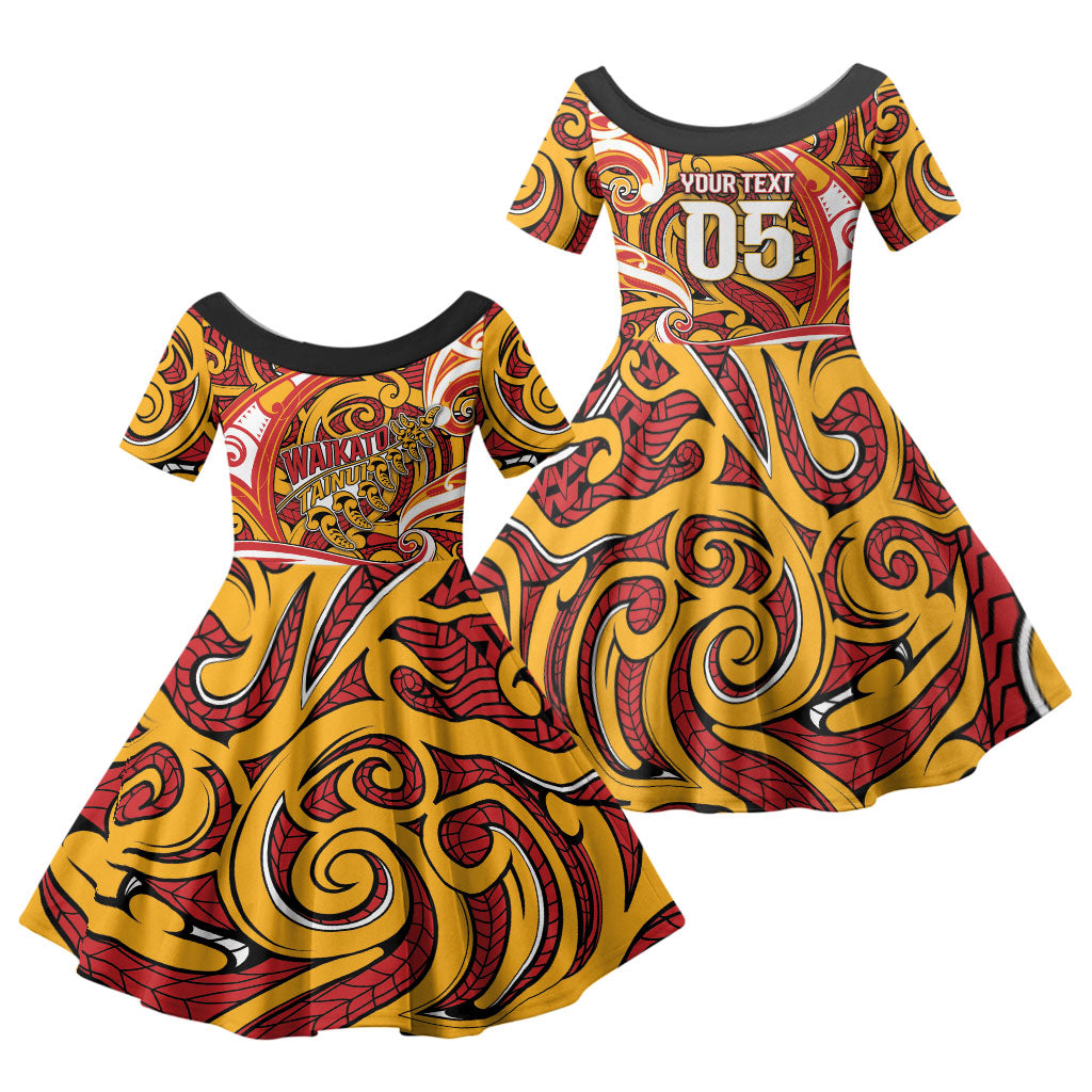 Custom Aotearoa Waikato Tainui Family Matching Tank Maxi Dress and Hawaiian Shirt Maori Tribal Pattern Koru Motif