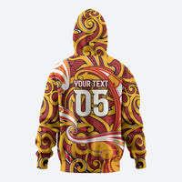 Custom Aotearoa Waikato Tainui Hoodie Maori Tribal Pattern Koru Motif