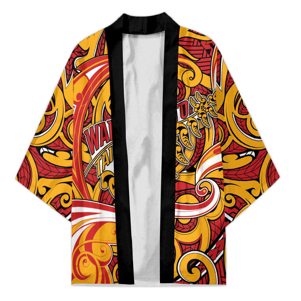 Custom Aotearoa Waikato Tainui Kimono Maori Tribal Pattern Koru Motif DT05 Unisex Yellow - Polynesian Pride