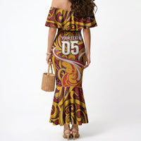 Custom Aotearoa Waikato Tainui Mermaid Dress Maori Tribal Pattern Koru Motif