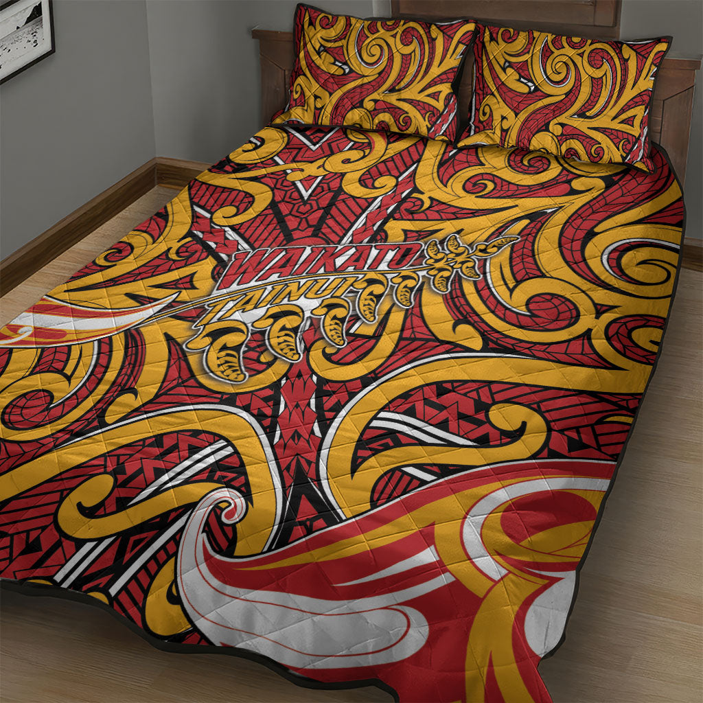 Aotearoa Waikato Tainui Quilt Bed Set Maori Tribal Pattern Koru Motif
