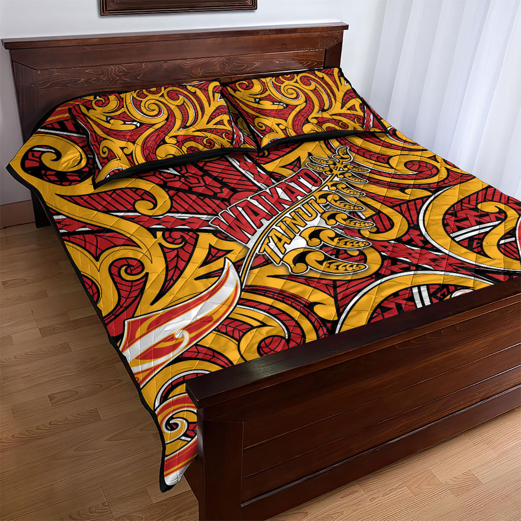 Aotearoa Waikato Tainui Quilt Bed Set Maori Tribal Pattern Koru Motif