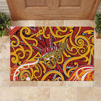 Aotearoa Waikato Tainui Rubber Doormat Maori Tribal Pattern Koru Motif