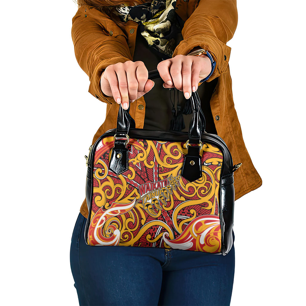 Aotearoa Waikato Tainui Shoulder Handbag Maori Tribal Pattern Koru Motif