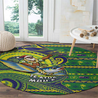 Cook Islands Christmas Round Carpet Santa Riding Flying Fish DT05 - Polynesian Pride
