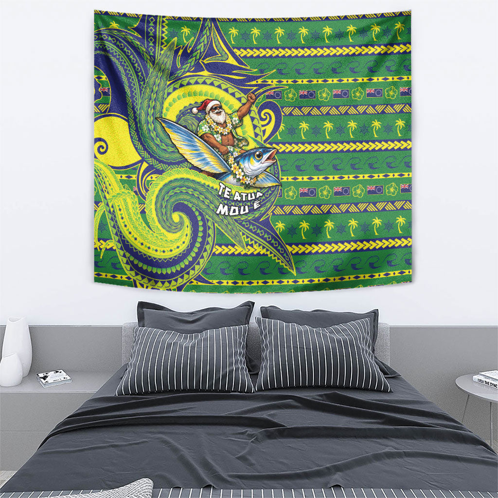 Cook Islands Christmas Tapestry Santa Riding Flying Fish DT05 - Polynesian Pride