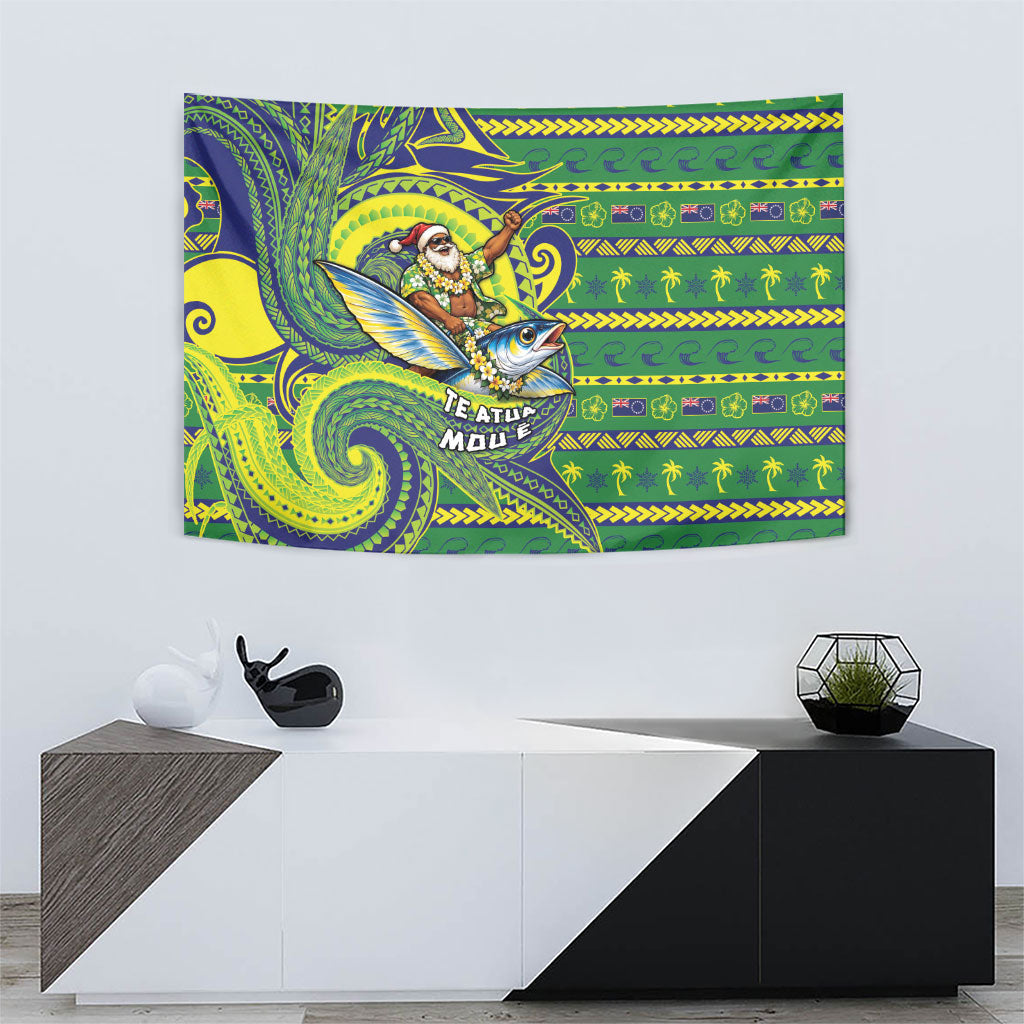 Cook Islands Christmas Tapestry Santa Riding Flying Fish DT05 - Polynesian Pride