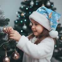 Blue Palaka Hawaiian And Japanese Christmas Santa Hat Sakura Lei With Koi Fish - Polynesian Pride