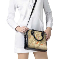 Beige Palaka Hawaiian And Japanese Shoulder Handbag Sakura Lei With Koi Fish DT05 - Polynesian Pride