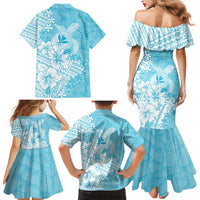 Hawaii Kanaka Maoli Family Matching Mermaid Dress and Hawaiian Shirt Polynesian Turtle Tattoo