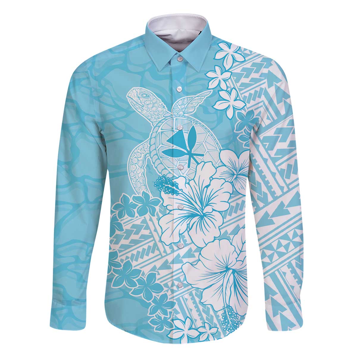 Hawaii Kanaka Maoli Family Matching Off The Shoulder Long Sleeve Dress and Hawaiian Shirt Polynesian Turtle Tattoo