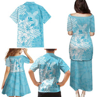 Hawaii Kanaka Maoli Family Matching Puletasi and Hawaiian Shirt Polynesian Turtle Tattoo