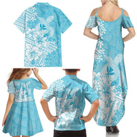 Hawaii Kanaka Maoli Family Matching Summer Maxi Dress and Hawaiian Shirt Polynesian Turtle Tattoo