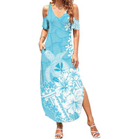 Hawaii Kanaka Maoli Family Matching Summer Maxi Dress and Hawaiian Shirt Polynesian Turtle Tattoo