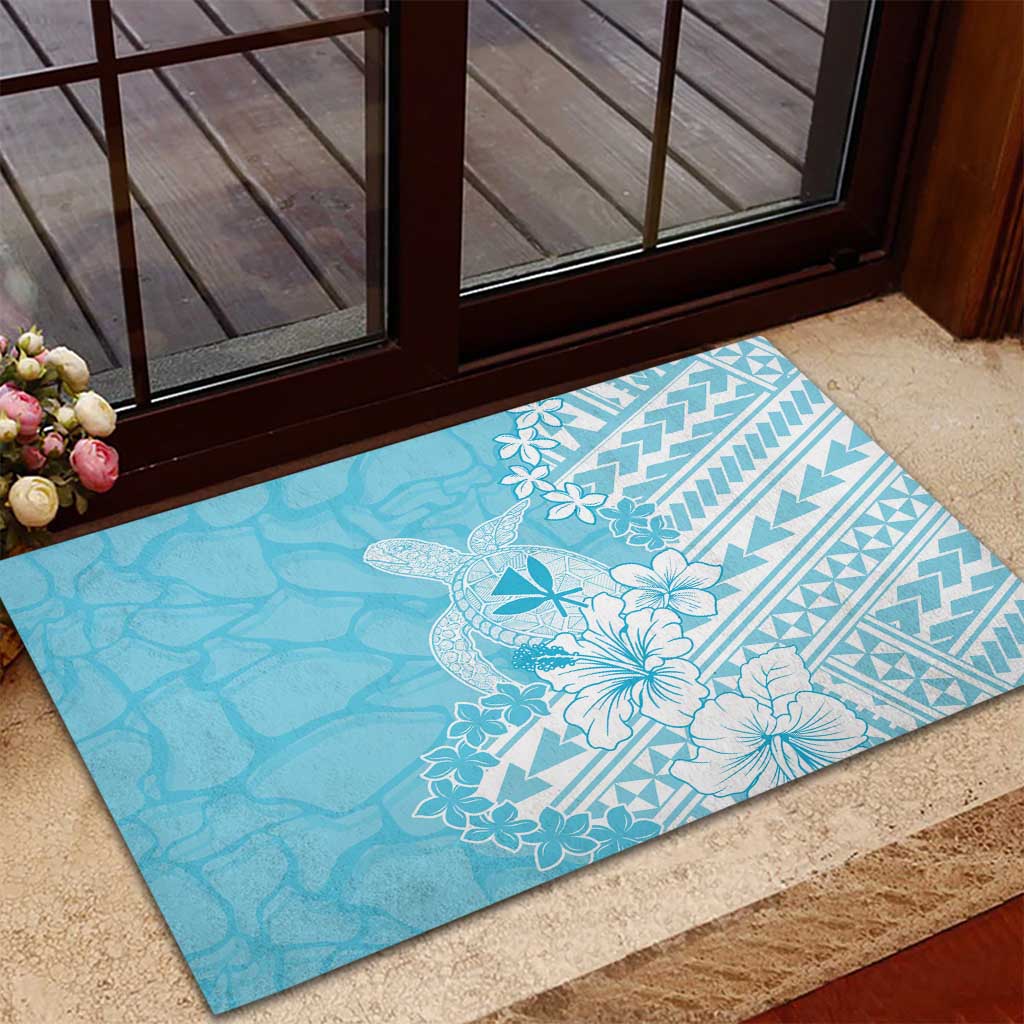 Hawaii Kanaka Maoli Rubber Doormat Polynesian Turtle Tattoo