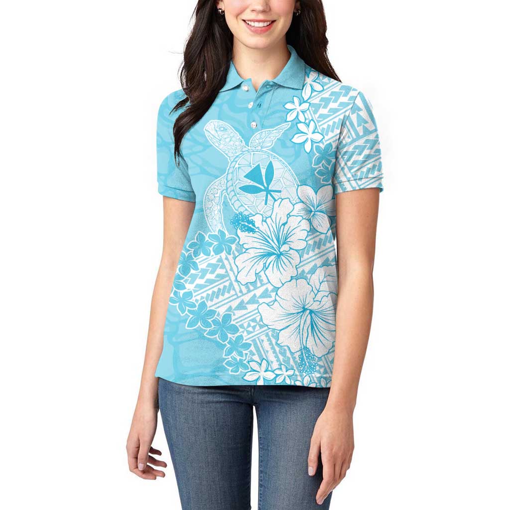 Hawaii Kanaka Maoli Women Polo Shirt Polynesian Turtle Tattoo