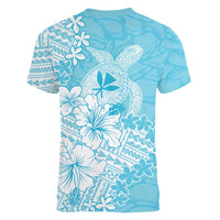 Hawaii Kanaka Maoli Women V-Neck T-Shirt Polynesian Turtle Tattoo