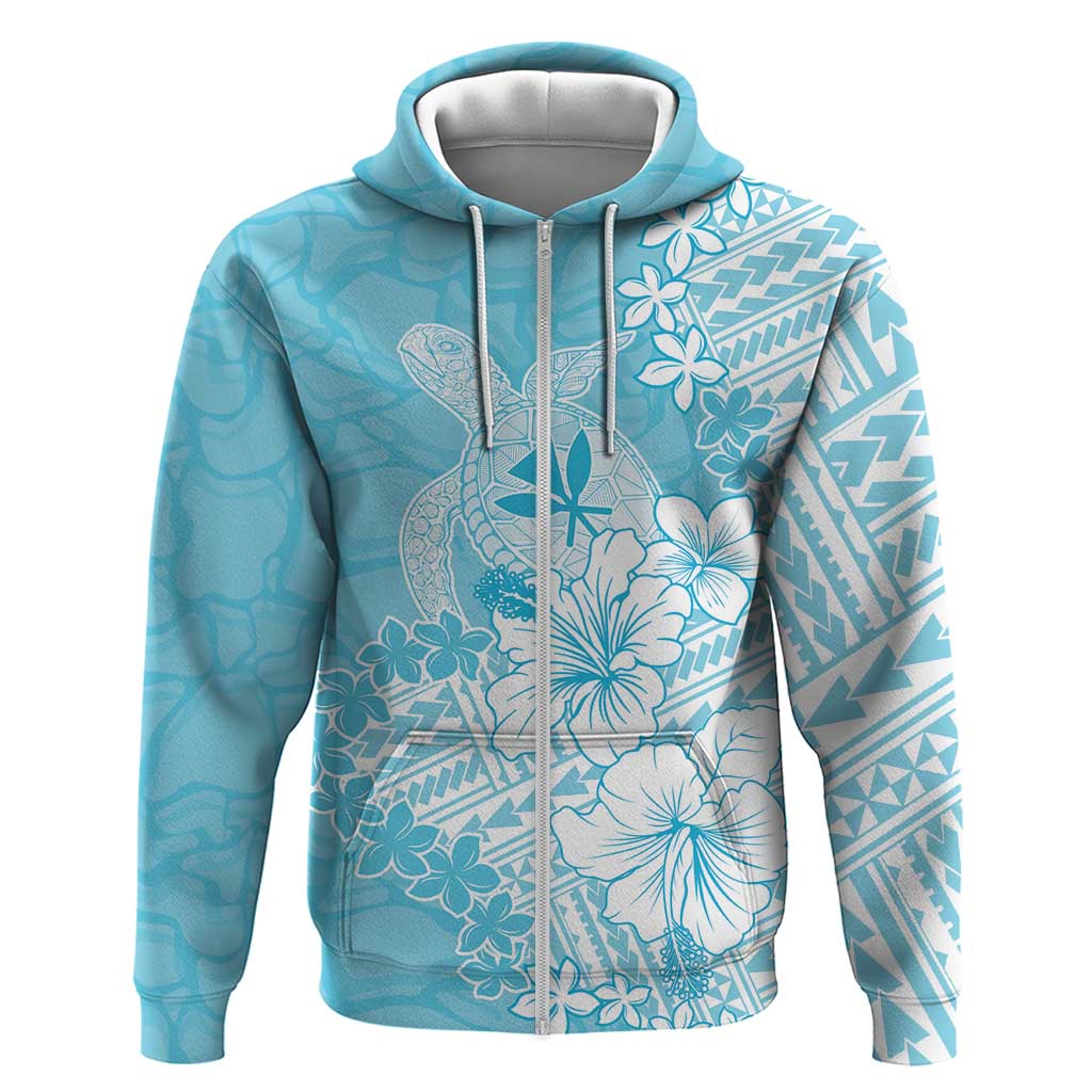 Hawaii Kanaka Maoli Zip Hoodie Polynesian Turtle Tattoo