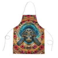 3D Illusion Honu Halloween Apron Hawaiian Sea Turtle Skull Shell Vortex DT05 Blue - Polynesian Pride