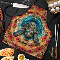 3D Illusion Honu Halloween Apron Hawaiian Sea Turtle Skull Shell Vortex DT05 Blue - Polynesian Pride