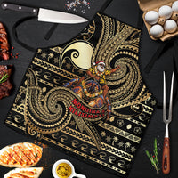 Niue Christmas Apron Santa Riding Coconut Crab DT05 Gold - Polynesian Pride