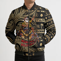 Niue Christmas Bomber Puffer Jacket Santa Riding Coconut Crab DT05 - Polynesian Pride