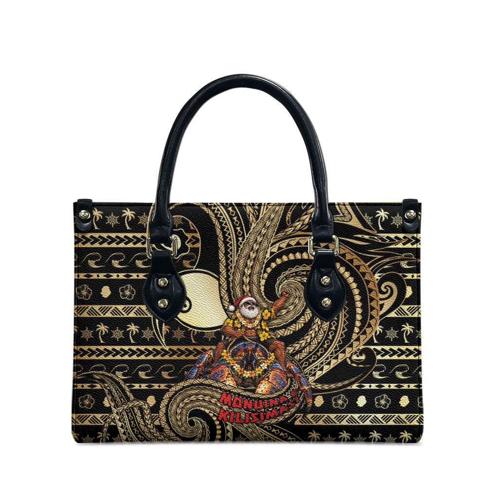 Niue Christmas Leather Bag Santa Riding Coconut Crab DT05 - Polynesian Pride