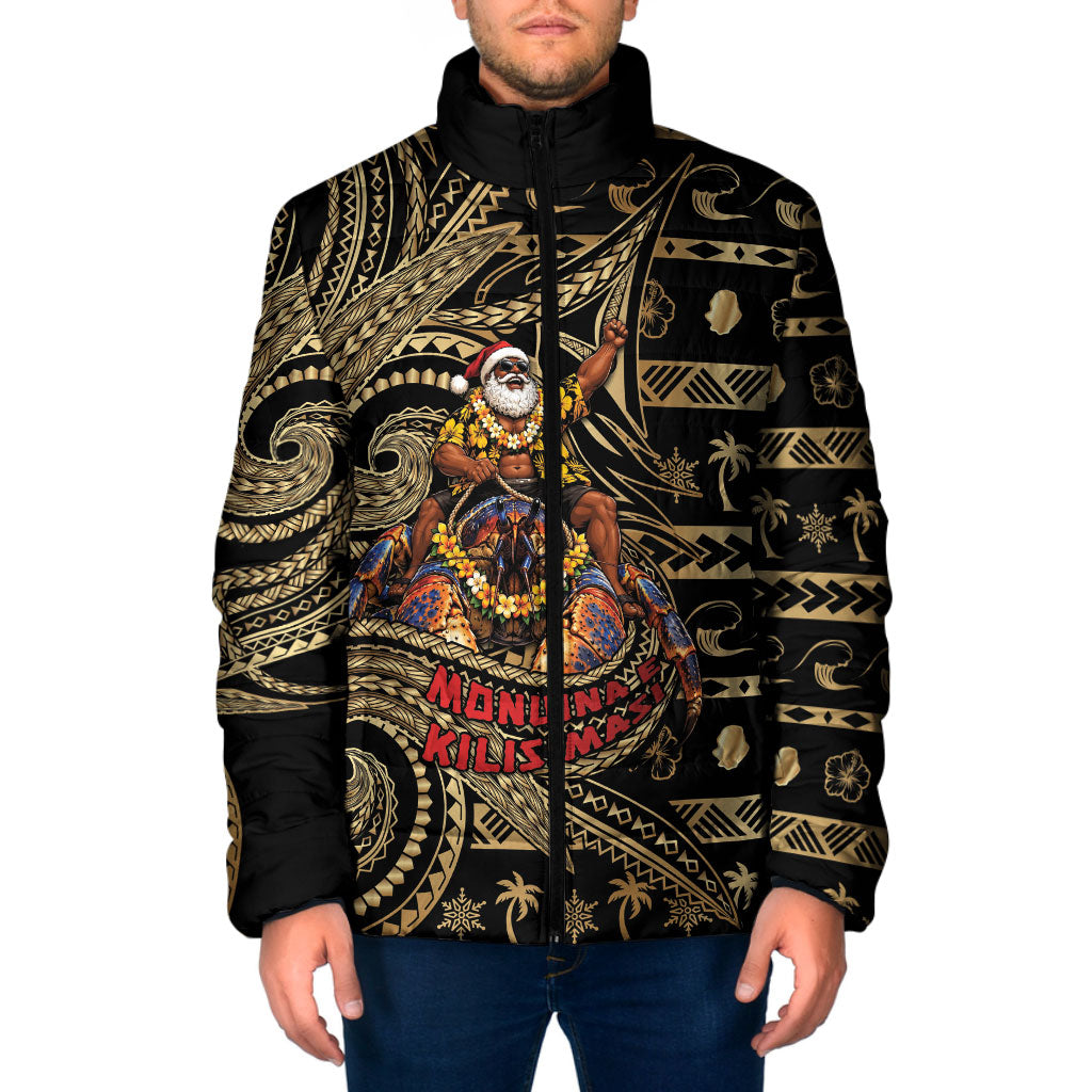 Niue Christmas Padded Jacket Santa Riding Coconut Crab