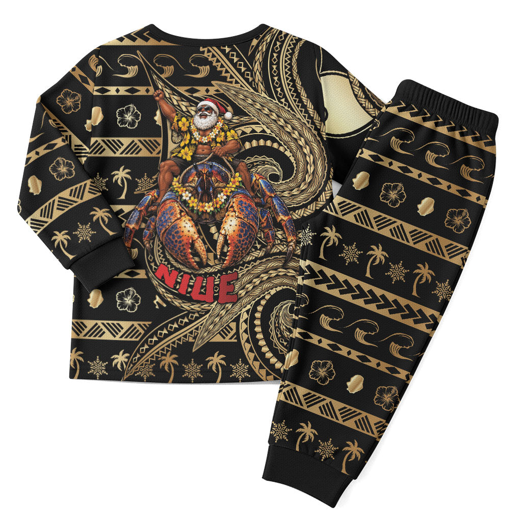 Niue Christmas Pajama Set Santa Riding Coconut Crab DT05 - Polynesian Pride