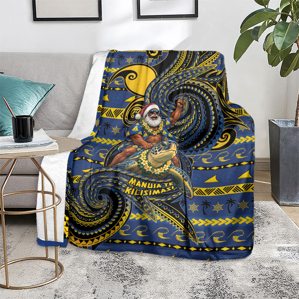 Tokelau Christmas Blanket Santa Riding Sea Turtle DT05 - Polynesian Pride